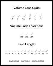 Cargar imagen en el visor de la galería, Volume Lashes 07 (CC - 12) (16 filas)